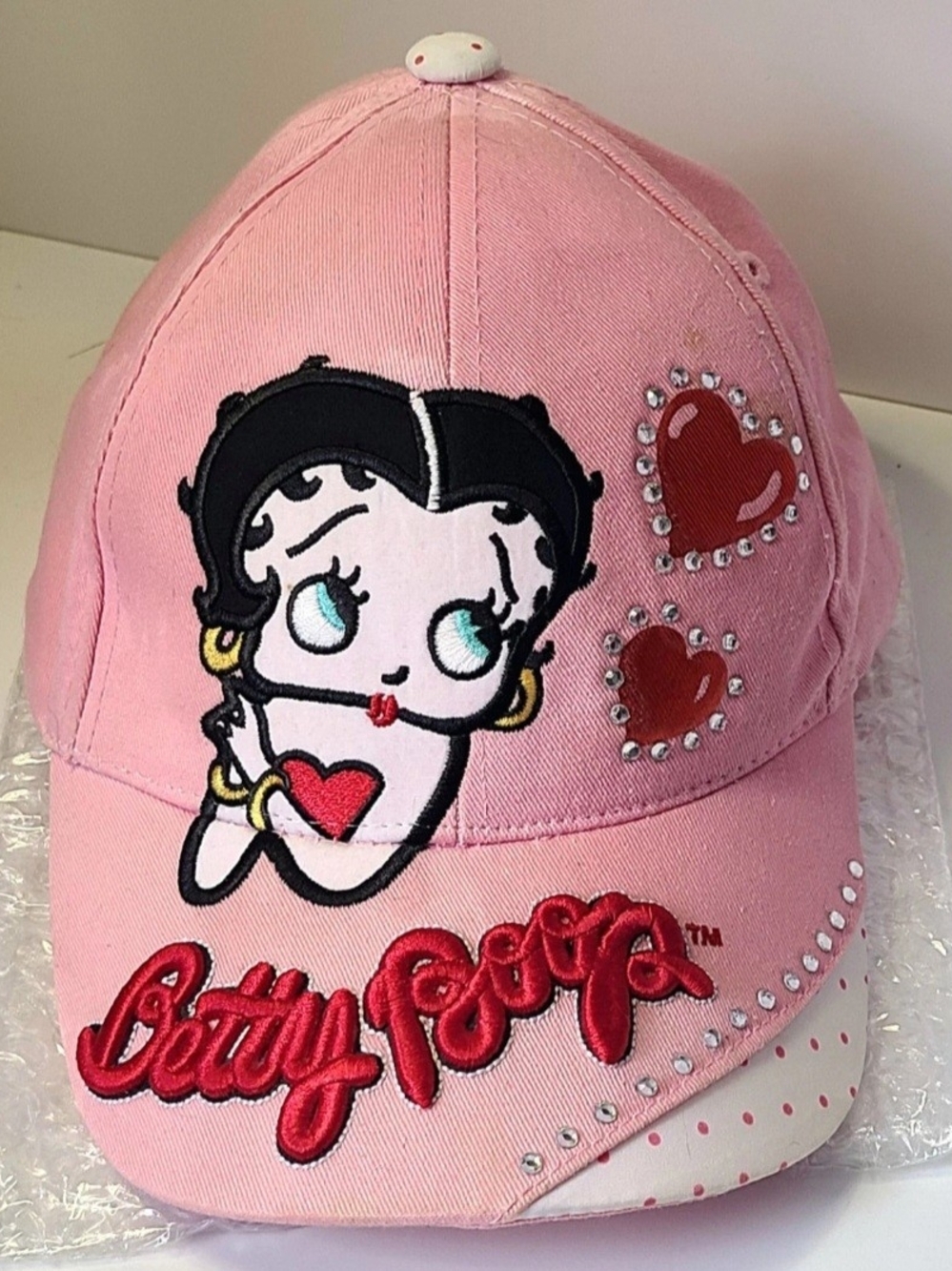 Betty Boop Pink Embroidered Baseball Cap - Picture 3 of 5